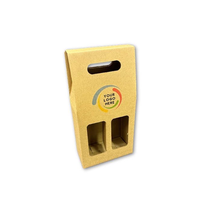 Custom Printed Wine Presentation Carriers - Brown